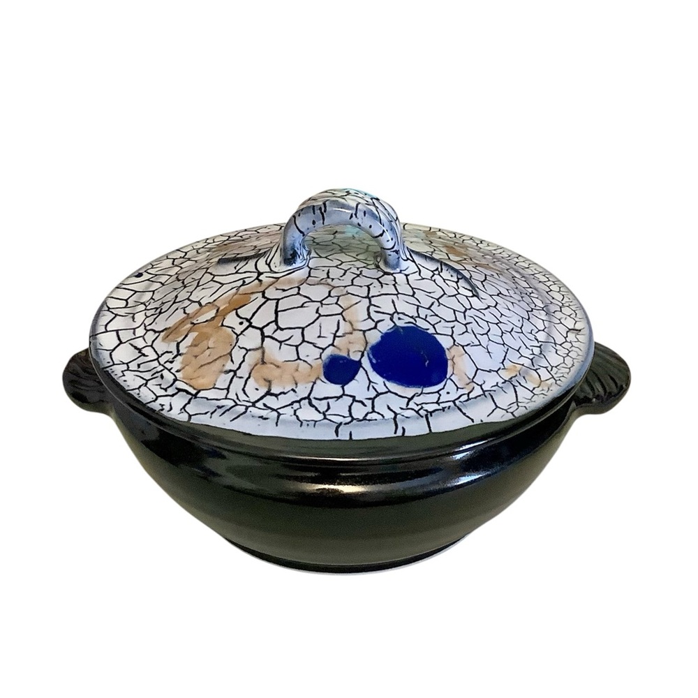 Artisan Pottery Covered Casserole Dish